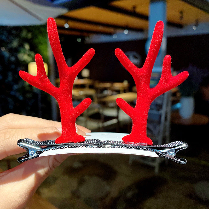 Wholesale Soft Clay Christmas Antler Hair Clips